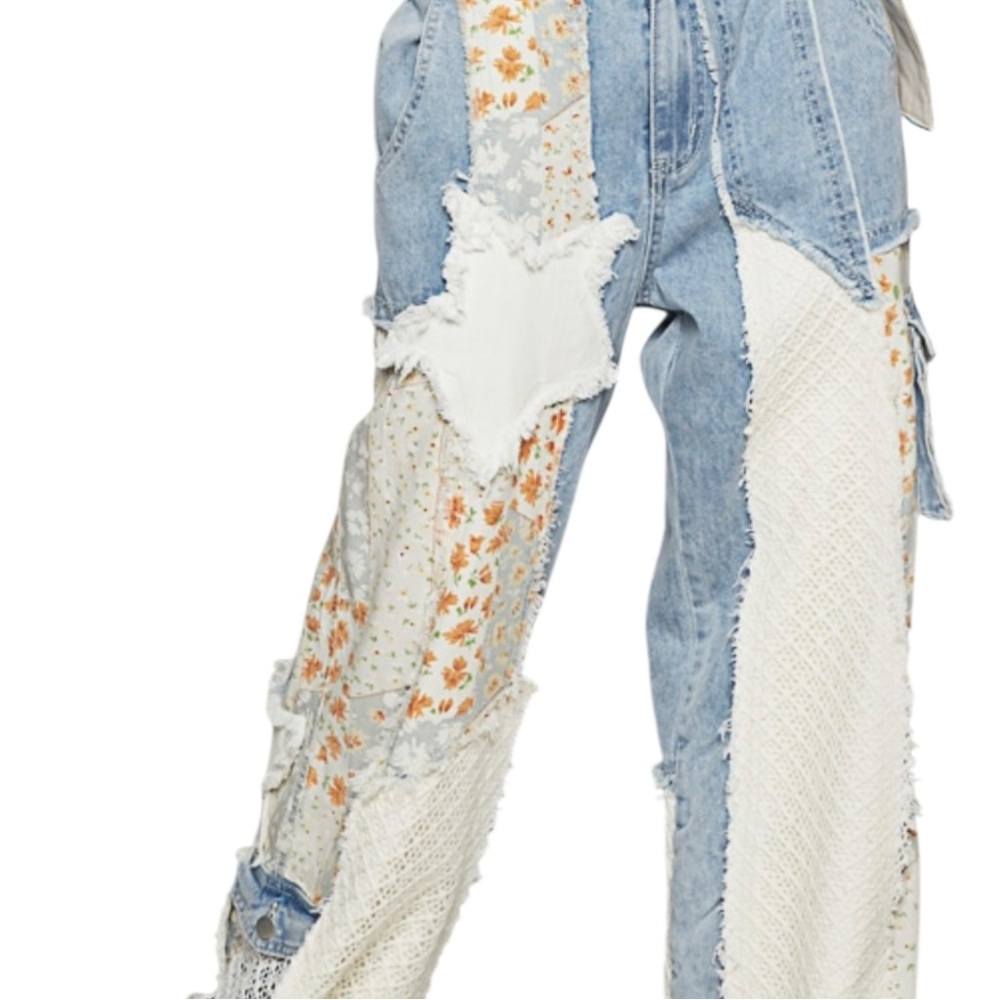 🌼POL JEANS STAR PATCHWORK -Denim - Picture 5 of 13